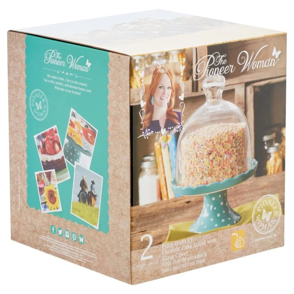 The Pioneer Woman 9.5 in x 10.2 in Ceramic Party/Birthday Cupcake Stand